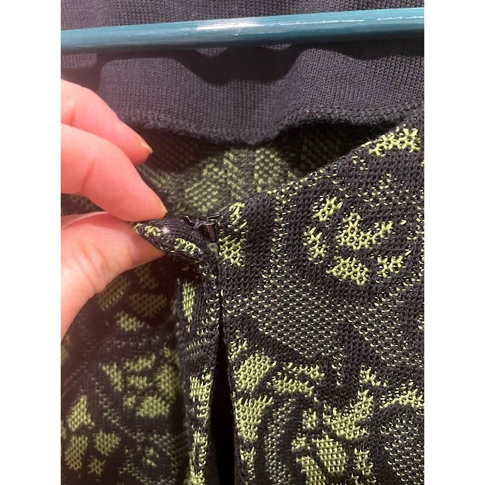 MISOOK Heritage Fit Floral Jacquard Knit Open Jacket Black Green 3/4 Sleeve 1X - Picture 5 of 10